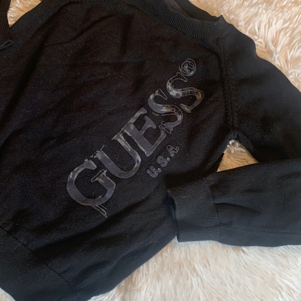 Guess toddler boys black crew neck sweater size XS